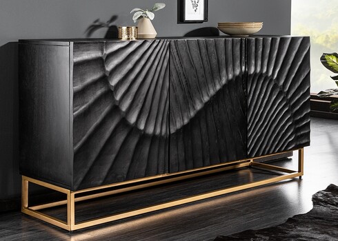 Kummut SCORPION must, 140x38xH75 cm