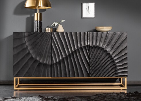 Kummut SCORPION must, 140x38xH75 cm