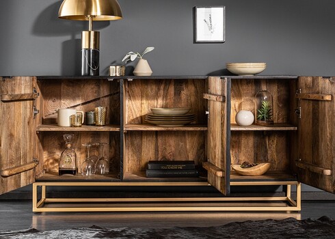 Kummut SCORPION must, 140x38xH75 cm