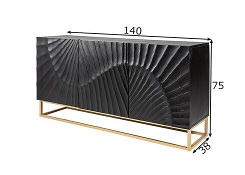 Kummut SCORPION must, 140x38xH75 cm