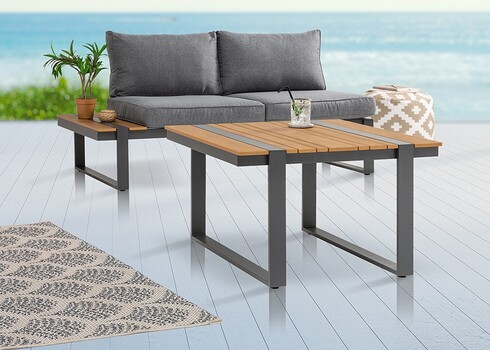 Aialaud TAMPA pruun / hall, 78x78xH48 cm