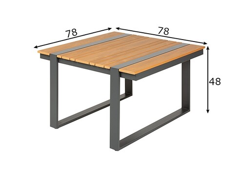 Aialaud TAMPA pruun / hall, 78x78xH48 cm
