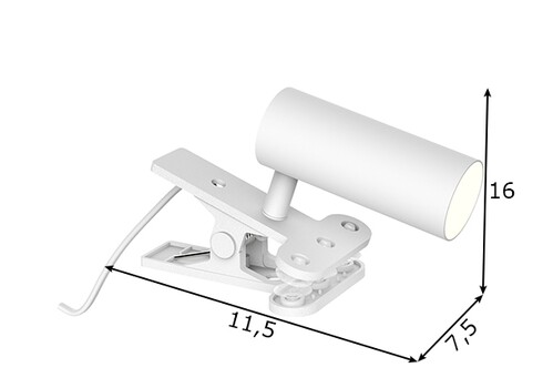 Kohtvalgusti CLIPS valge, 11,5x7,xxH16 cm, LED