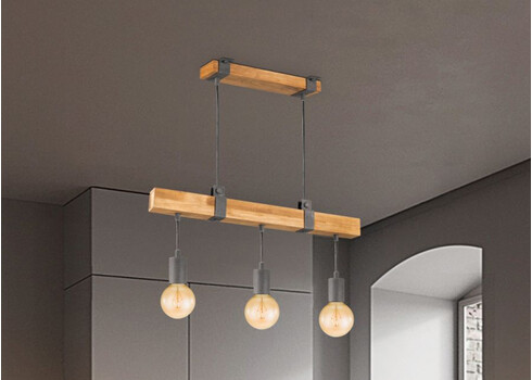 Rippvalgusti DENTON puit, 60x14xH128 cm, E27