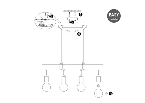 Rippvalgusti DENTON puit, 70xH128 cm, E27