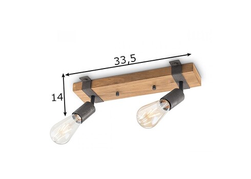 Kohtvalgusti DENTON puit, 33,5xH14 cm, E27