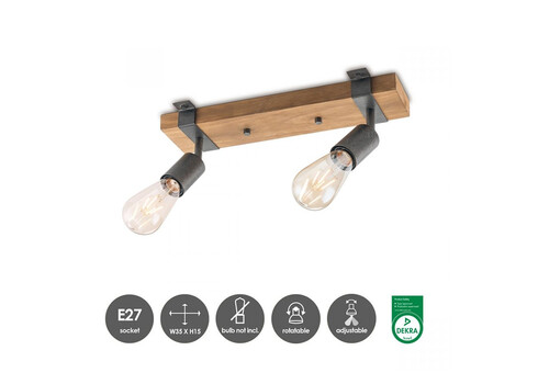 Kohtvalgusti DENTON puit, 33,5xH14 cm, E27