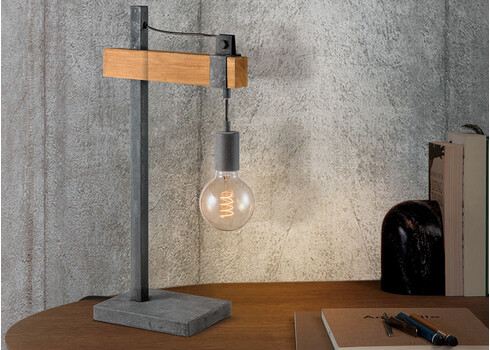 Lauavalgusti DENTON puit / hall, 15x26xH55 cm, E27