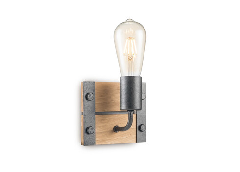 Seinavalgusti DENTON puit / hall, 15xH12,5 cm, E27