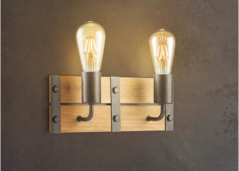 Seinavalgusti DENTON puit / hall, 35xH12,5 cm, E27