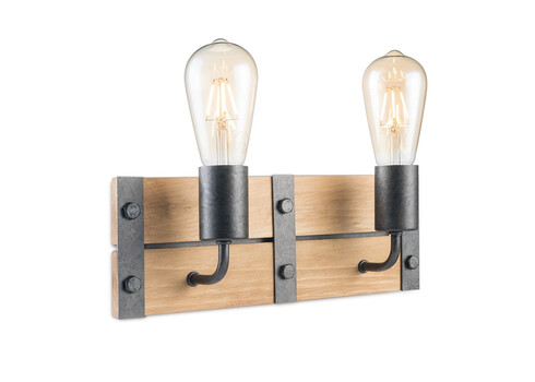 Seinavalgusti DENTON puit / hall, 35xH12,5 cm, E27