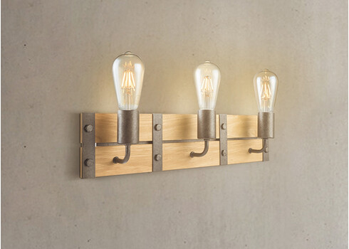 Seinavalgusti DENTON puit / hall, 55xH12,5 cm, E27