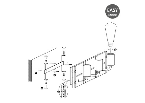 Seinavalgusti DENTON puit / hall, 55xH12,5 cm, E27