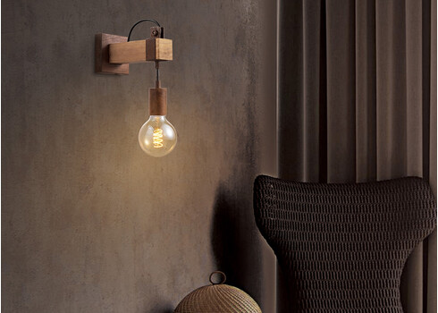 Seinavalgusti DENTON puit / rooste, 20x10xH20 cm, E27