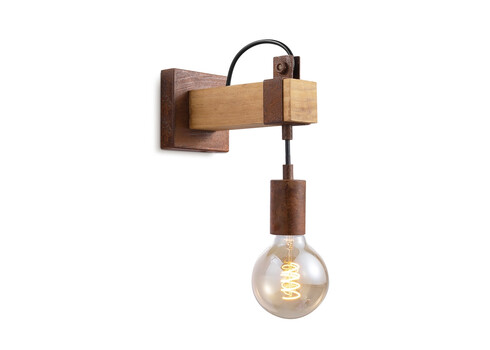 Seinavalgusti DENTON puit / rooste, 20x10xH20 cm, E27