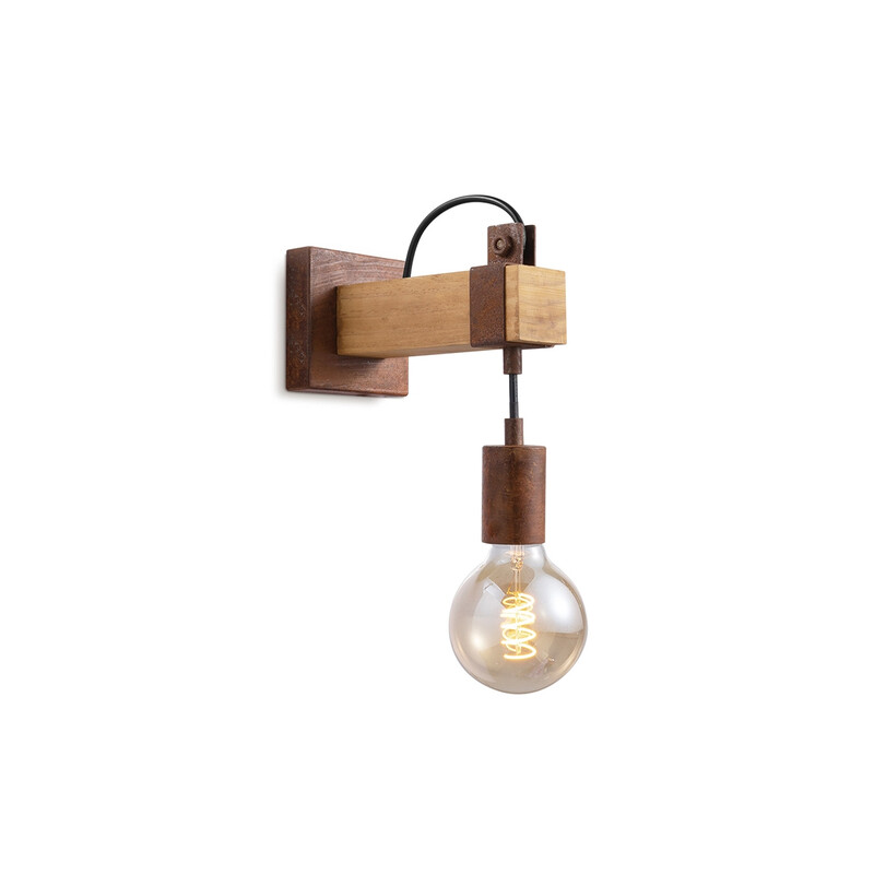 Seinavalgusti DENTON puit / rooste, 20x10xH20 cm, E27