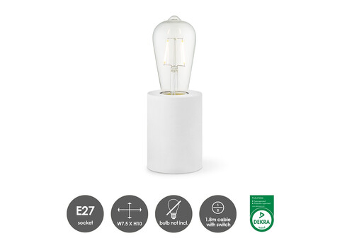 Lauavalgusti DRY valge, D7,5xH10 cm, E27