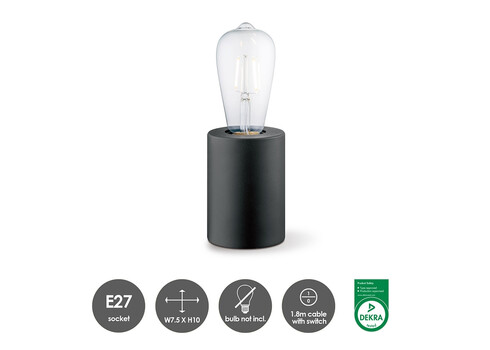 Lauavalgusti DRY must, D7,5xH10 cm, E27