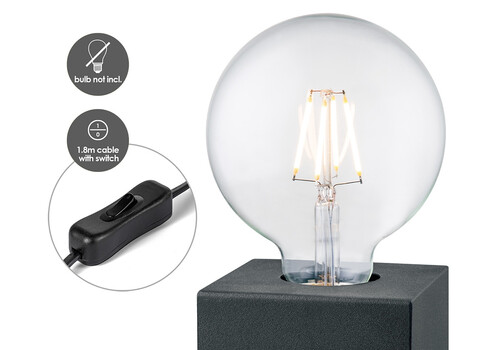 Lauavalgusti DRY must, 8,5x8,5xH8,5 cm, E27