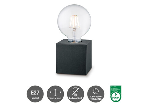 Lauavalgusti DRY must, 8,5x8,5xH8,5 cm, E27