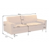 Diivan VELVET sinepikollane, 225x95xH90 cm
