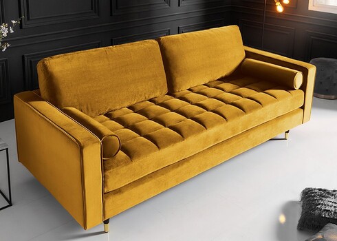 Diivan VELVET sinepikollane, 225x95xH90 cm