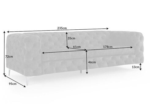 Diivan MODERN BAROQUE tumehall, 240x97xH73 cm