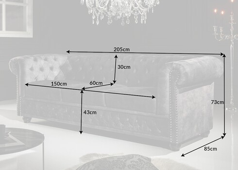 Diivan CHESTERFIELD hall, 200x85xH73 cm