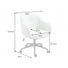 Kontoritool EUPHORIA valge, 58x61xH81-91 cm