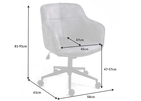 Kontoritool EUPHORIA tumehall, 58x61xH81-91 cm