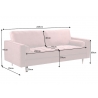 Diivan VELVET vanaroosa, 225x95xH90 cm