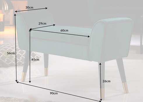 Pink SCARLETT smaragdroheline, 90x30xH56 cm