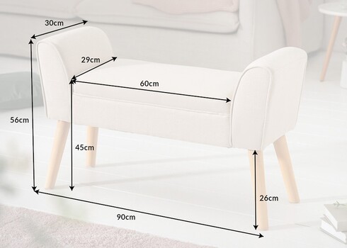 Pink SCARLETT beež, 90x30xH56 cm