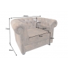 Tugitool CHESTERFIELD antiikpruun, 110x85xH73 cm