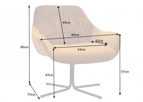 Tugitool BIG DUTCH sinepikollane, 80x80xH77 cm