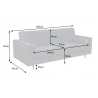 Diivan VELVET hall, 225x95xH90 cm
