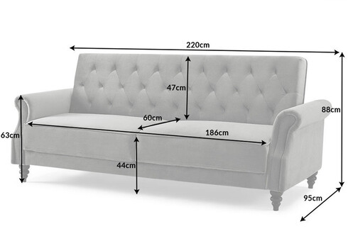 Diivanvoodi MAISON BELLE II hall, 220x95xH88 cm