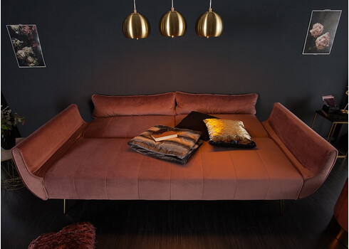 Diivanvoodi DIVANI II vanaroosa, 215x91xH85 cm