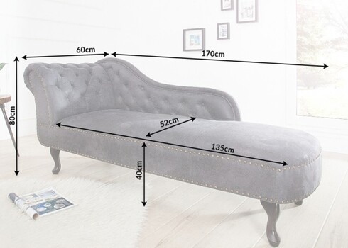 Lamamisdiivan CHESTERFIELD antiikhall, 170x60xH80 cm