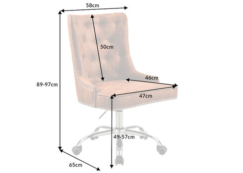 Kontoritool VICTORIAN helepruun, 58x65xH89-97 cm
