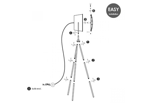 Põrandavalgusti CLEMENTO betoonhall, D61xH170 cm, E27