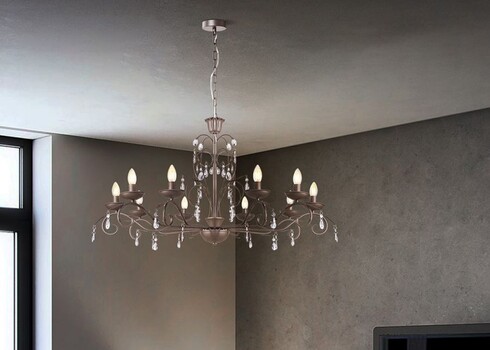 Lühter BARROCO must, D108xH160 cm, E14