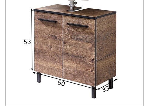 Valamukapp 374 tume tamm / must, 60x33xH53 cm