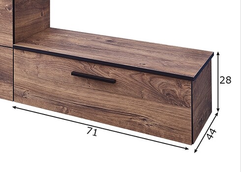 Vannitoakapp 374 tume tamm / must, 71x44xH28 cm