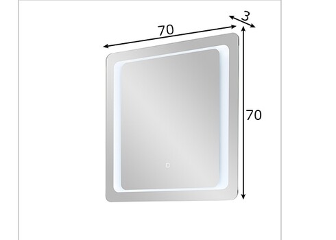 Peegel 21, 70x3x70, LED