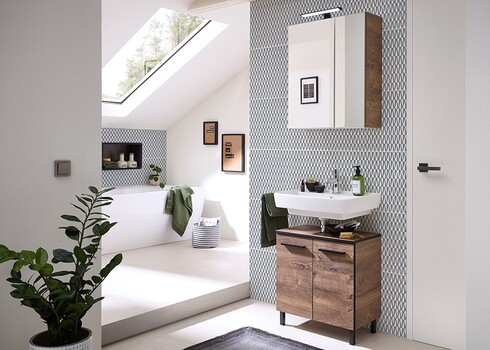 Peegelkapp 76-I tume tamm, 60x20xH70 cm, LED