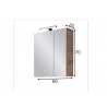 Peegelkapp 76-I tume tamm, 60x20xH70 cm, LED