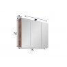 Peegelkapp 76-II tume tamm, 75x20xH70 cm, LED