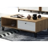 Diivanilaud TOUCH mattvalge / tamm, 110x60xH37 cm