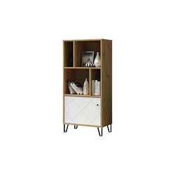 Kapp-riiul TOUCH mattvalge / tamm, 63x40xH136 cm
